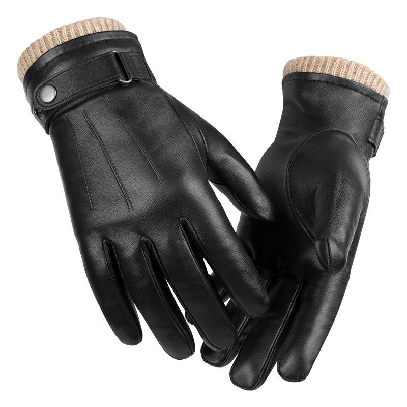 Men's Cold-proof Touch Screen Waterproof Leather Gloves for Winter Warmth Ski Cycling Cycling Warmth Gloves for Women