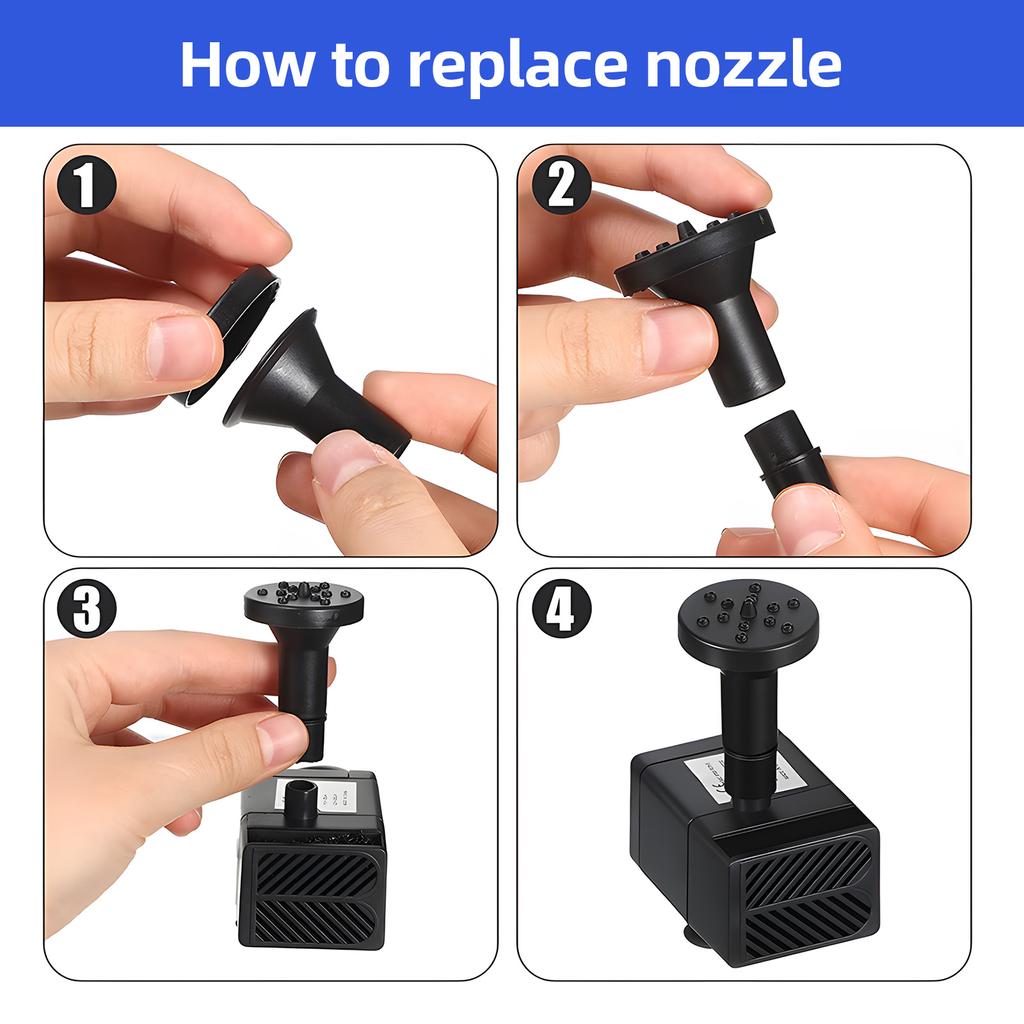 1,5 Вт солнечный насос для фонтана, погружной водяной насос с расходом 160 л/ч с 8 насадками, 9,84 фута воды