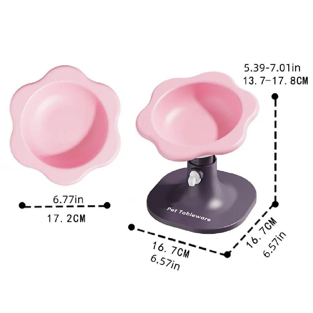 Creative Pet High Footed Bowl Adjustable Height Angle Non-Slip Cat Food Water Bowl Cartoon Cute Pet Water Feeder Container