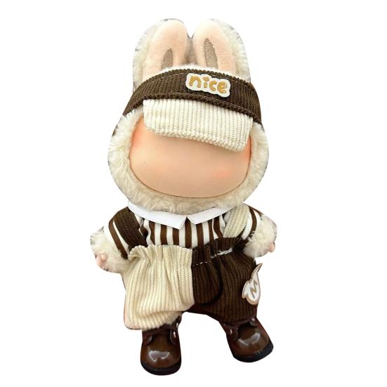 Комплект одежды для куклы 17 см Шляпа Комбинезон Наряд для куклы Одежда для игры Модные аксессуары для легкого одевания