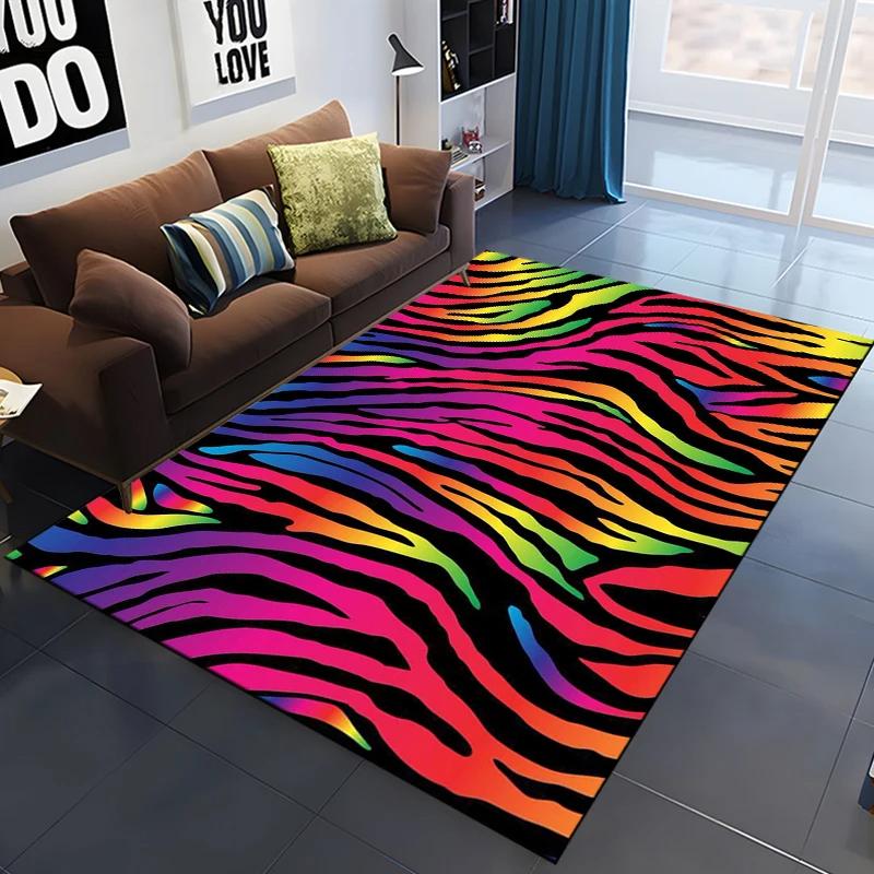 Ковер с зебровыми полосами, мягкий ковер с животным принтом для гостиной, спальни, игровой комнаты, напольный коврик с изображением африканской дикой природы