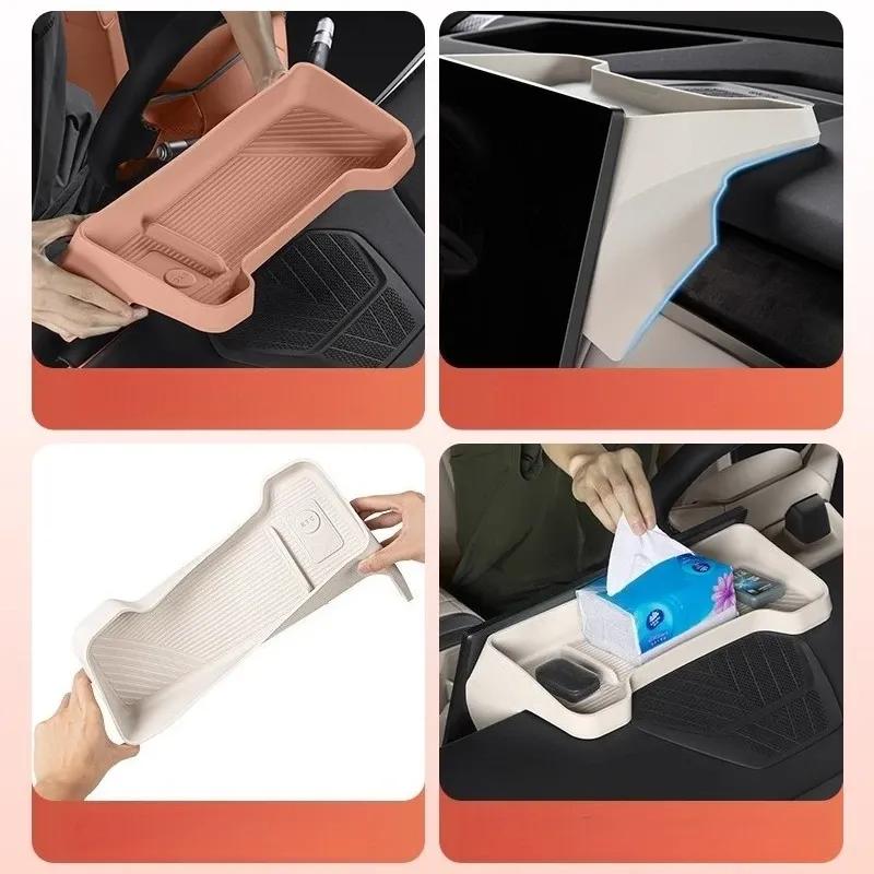 Silicone Rear Central Control Screen Storage Box for ONVO L90 - ETC Organizer Car Interior Accessory