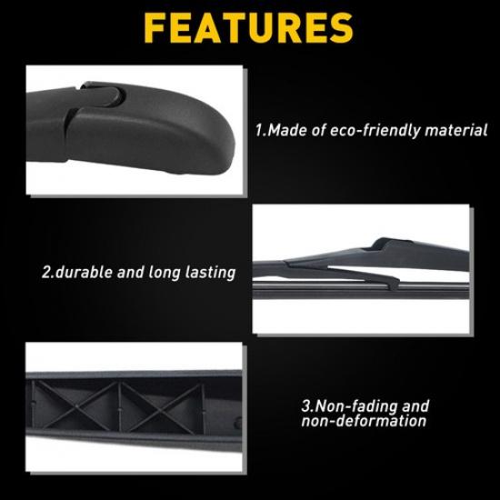 Wiper Rear Blade and Arm for Jeep Compass 2017- Back Window Windshield Wiper