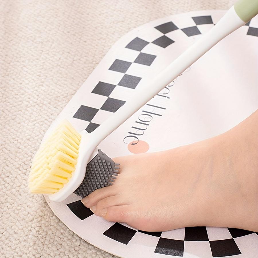 1 шт. Щетка для мытья ног с длинной ручкой для домашнего использования, идеально подходит для отшелушивания и чистки ног и спины в ванной комнате.