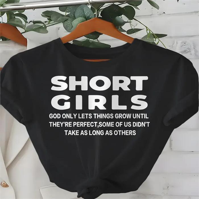 Summer Round Neck Printed Top Fashionable Casual Cute Short Sleeved Women's Pure Cotton T-shirts