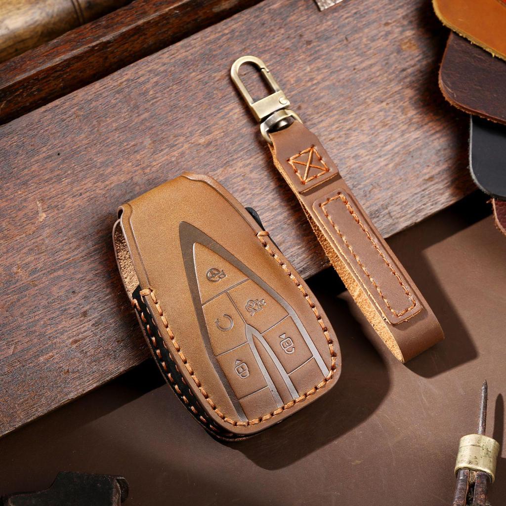 Чехол для ключа из кожи Crazy Horse для Changan CS75plus, Oushang X7, Yidong и CS35