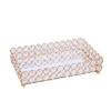 Crystal Decorative Tray Table Makeup Organizer Glass Mirror Perfume Lipstick Storage Plate Luxury Serving Tray Home Trinket Dish