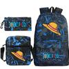 New Animation One Piece Printed Backpack for Primary and Secondary School Students Large Capacity School Bag Combination Three-piece Set