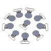 10Pcs 25mm Round Suspender Braces Pacifier Strap Holder Clip DIY Making Supplies(Gray)