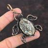 Кулон с астрофиллитом, медная проволока, кулон с драгоценным камнем, кулон с черепахой, медные украшения, кулон ручной работы, подарок для него, кулон с камнем