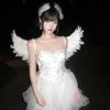 White Swan Halloween Pure Desire Feather Angel Suit Cos Suit White Wing Suit Cos Party Dress Up Props