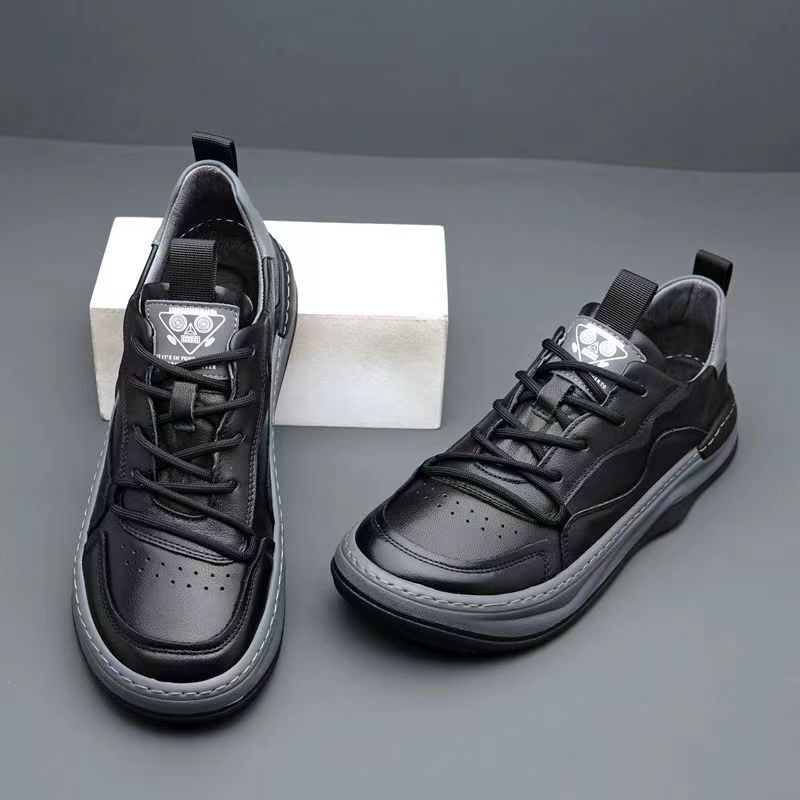 Men's Genuine Leather Shoes Luxury Brand Casual Shoes Lace Up Mens Sneakers Italian Breathable Tenis Sport Shoes Skateboard Shoe