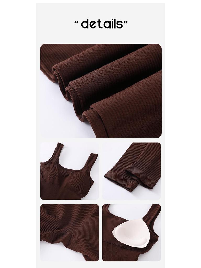 Бесшовный эластичный комбинезон в рубчик: Европейский и американский фитнес-боди для йоги