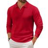 Men's Casual Collared Long-Sleeve Knit Base Layer Top