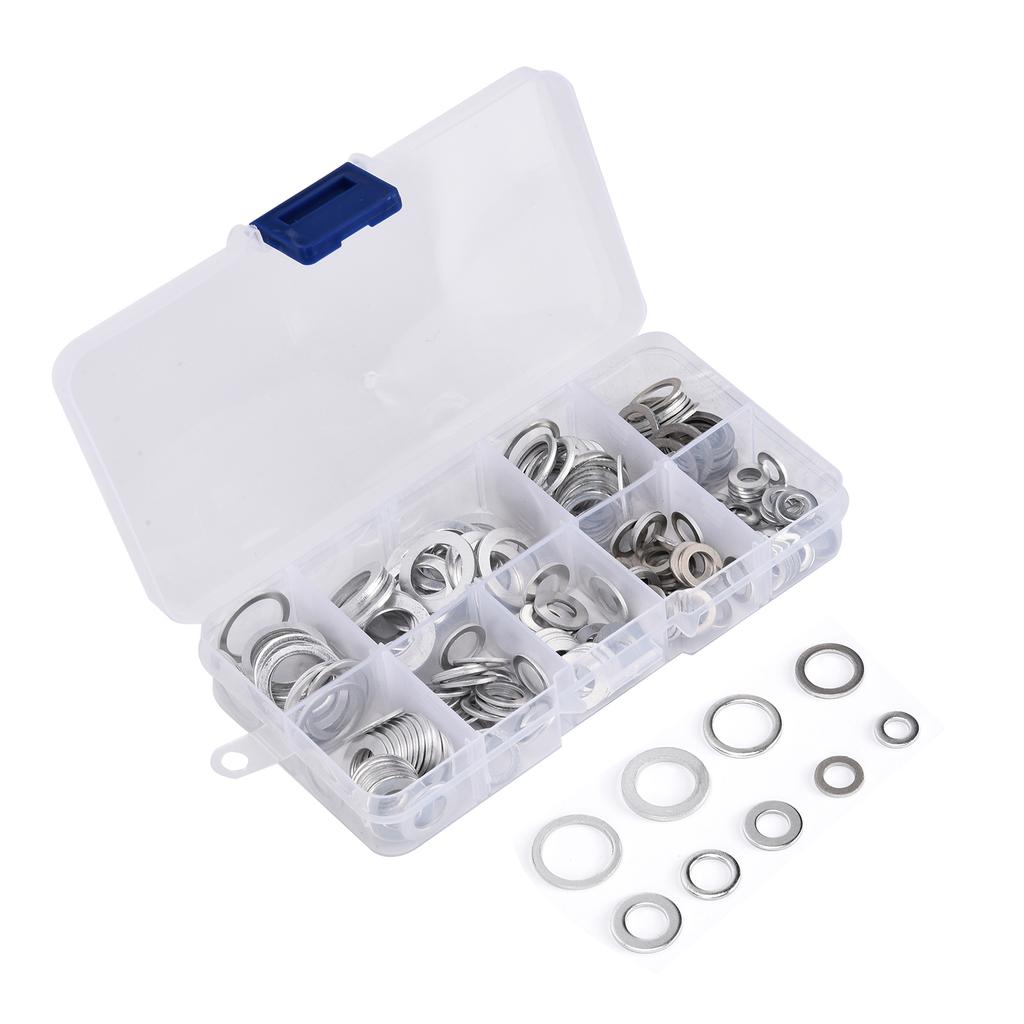 200Pcs Flat Washer Aluminum High Temperature Resistant Accessory Set Kit for Maintenance