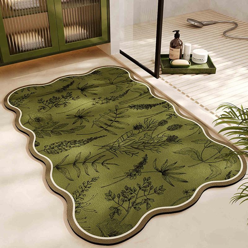 Коврик для ванной комнаты в стиле зеленого леса, впитывающий, быстросохнущий, противоскользящий коврик