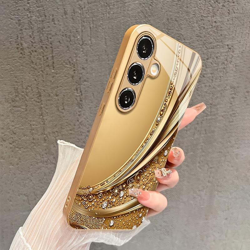 Гальванизированный золотой новый чехол для телефона для Samsung Galaxy S26 Ultra S25 Plus S24 S23 S22 fe закаленное стекло Художественные текстурные узоры