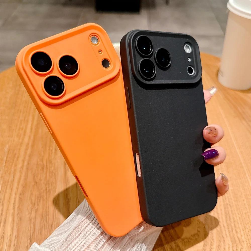 Original Orange Liquid Silicone Phone Case For iPhone 17 Pro Max 16 17 Pro Pro Max 17 Air 16E Shockproof Cover