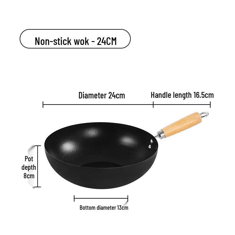 Multi-Use Mini Iron Wok: Non-Stick, Induction & Gas Compatible Flat Bottom Pan for Home & Outdoor Cooking
