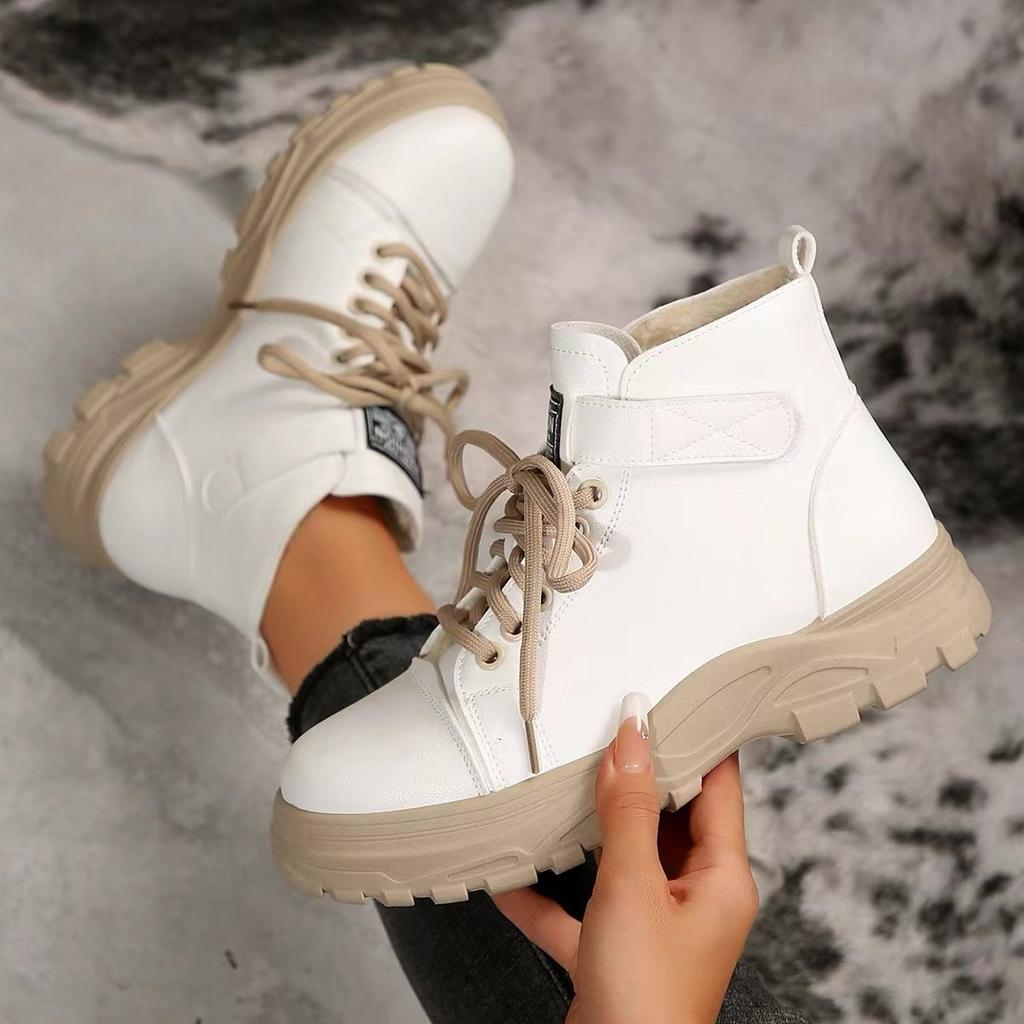2025 Новые женские зимние уличные водонепроницаемые ботинки Мартин, короткие ботинки на шнуровке спереди, зимние ботинки