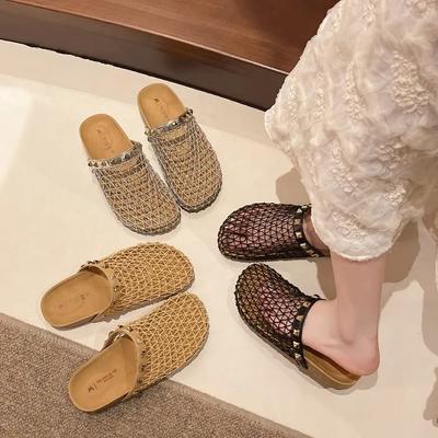 Мода Мода Женские тапочки Лето Новые Женские Сандалии с круглым носком Горячая вода Балетки Домашние тапочки Шлепанцы Женские Zapatos De Mujer