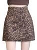 Юбка с леопардовым принтом в стиле ретро для женщин, короткая юбка с высокой талией Y2K