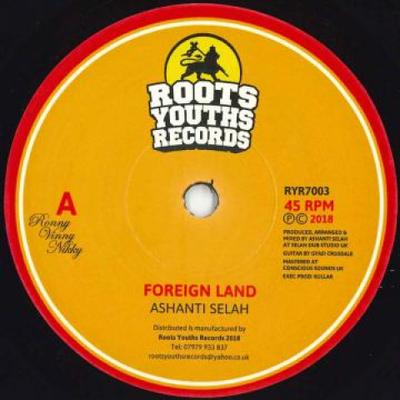 7-дюймовая пластинка ASHANTI SELAH Foreign Land Dub Land RYR7003 Roots Youths Re 2018 UK Reggae Ska Dub Used