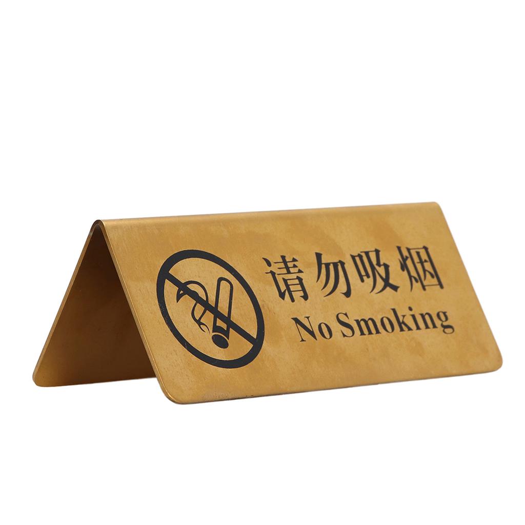 Metal Table Top Sign Strong Stainless Steel Double Sided Space Saving Gold Tabletop Sign for Party
