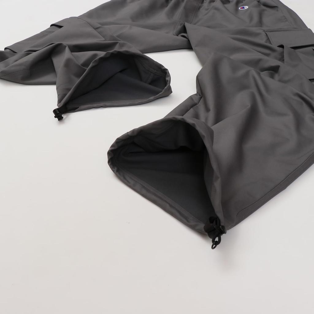 Champion Windproof Long Pants with Sport Style Charcoal Men's Stretch, Water-Repellent, One-Point Logo, C3-ASD03,