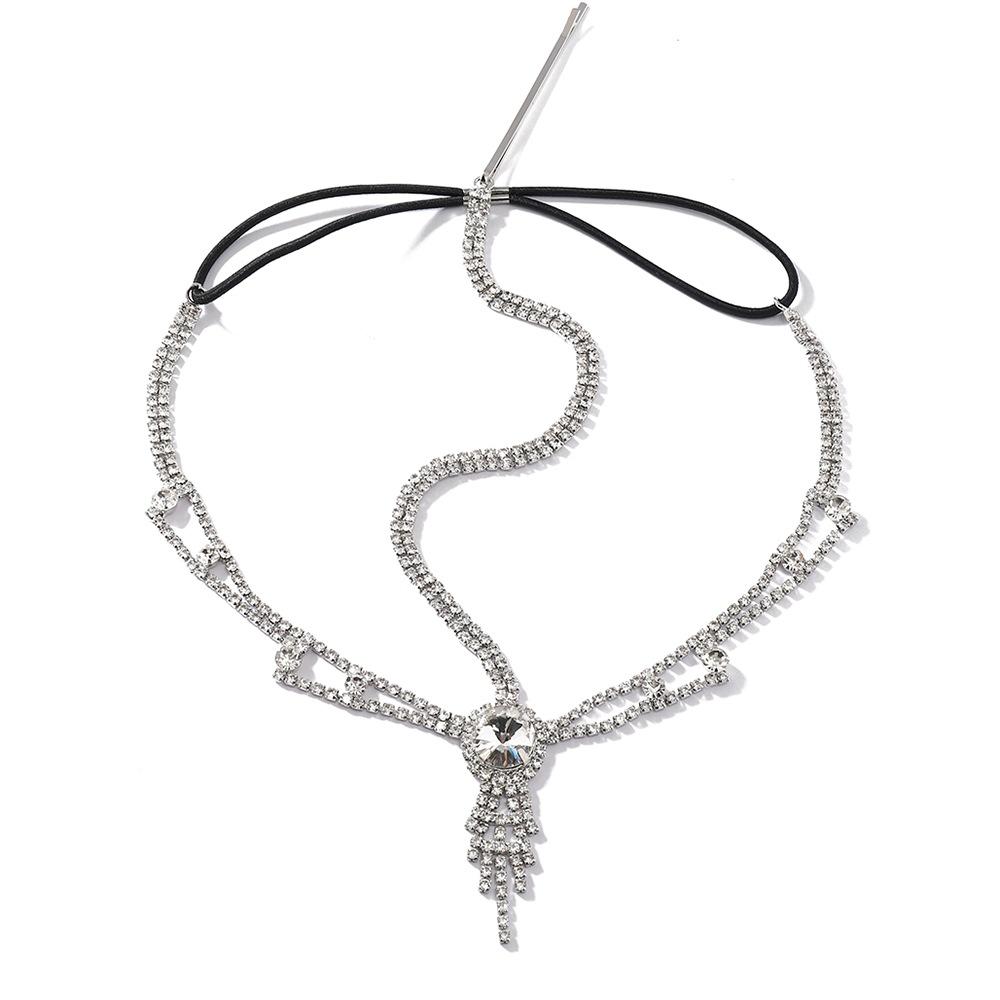 Модные аксессуары для волос, персонализированная цепочка для волос со стразами, темпераментная универсальная повязка на голову с бриллиантами на лбу