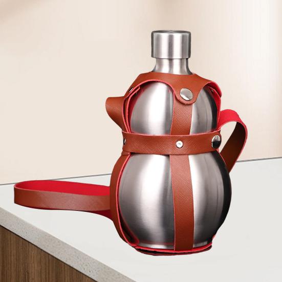 Бутылка-тыква 1500 мл, нержавеющая сталь, чайник-тыква, большая вместимость, спортивная дорожная бутылка для спортзала, в китайском ретро-стиле