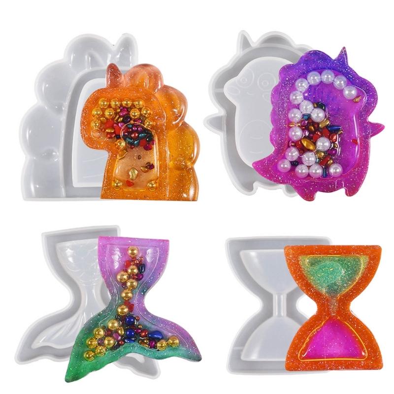 4 упаковки силиконовых форм для зыбучего песка, формы для поделок, многоформенные силиконовые формы для изготовления ювелирных изделий и поделок