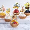 8pcs Easter Decor Cake Ornaments Bunny Easter Gift Easter Cake Plate Party Holiday Decorations