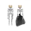 Серьги с кисточками в виде готических черепов и набор с черной прозрачной юбкой и короной