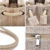 Fashion Linen Handbag Large Shopping Tote Holiday Big Basket Summer Beach Woven Beach Shoulder Bag