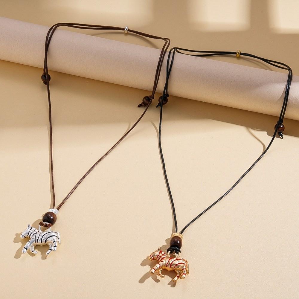 Cartoon Choker New Year Horse Necklace Ethnic Style Sweater Chain  Chinese Spring Festival