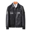 Мужская повседневная кожаная куртка Осень и Зима Новая уличная мотоциклетная одежда Приталенная Корейский стиль Лацкан Плюс Бархат Куртка из ПУ кожи Трендовая