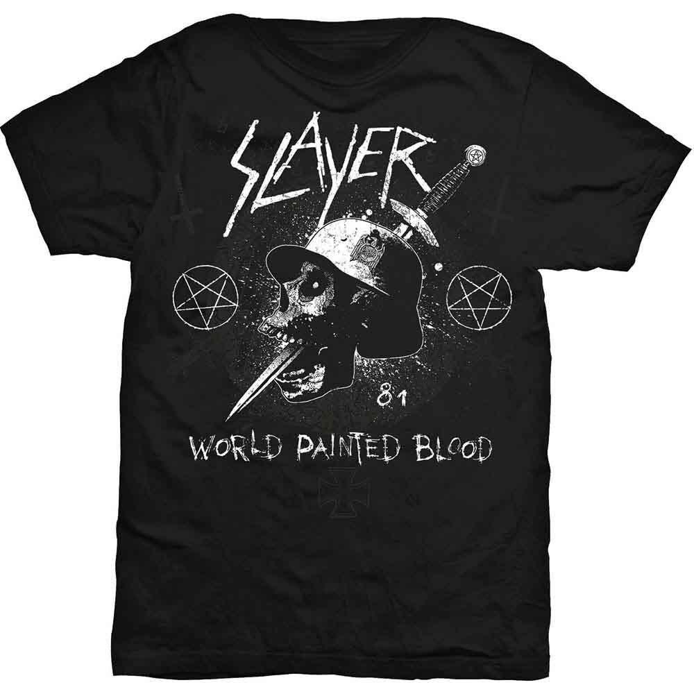 Мужская футболка Slayer с изображением черепа и кинжала, черная, X-Large