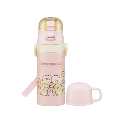 Skater Children's Stainless Steel Water Bottle 2-Way Direct Drinking 420ml Cup Drinking 350ml Sumikkogurashi Mole House Child-friendly Lightweight Typ
