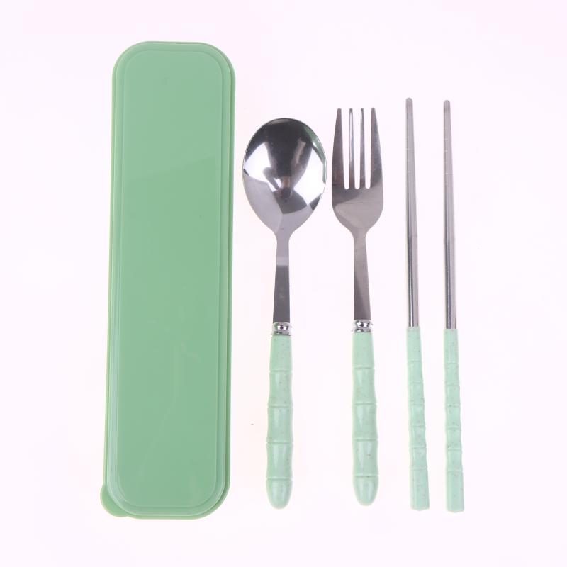 3 шт. Нержавеющая сталь Портативная Студенческая Посуда Открытый Дорожный Бокс Ложка Вилка Палочки для еды Набор Взрослый Подарок Столовые приборы