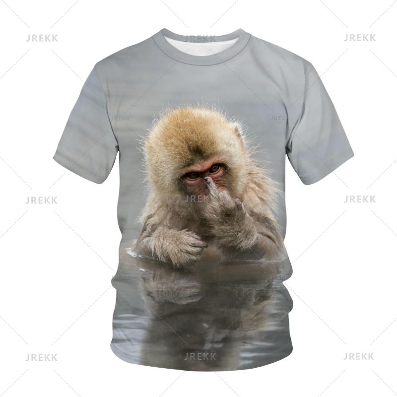 Men's and Women's 3D Monkey and Gorilla Printed T-shirts, Fun Streetwear, Fashionable Tops, Hip-hop T-shirts, Y2K Kawaii Children's Clothing