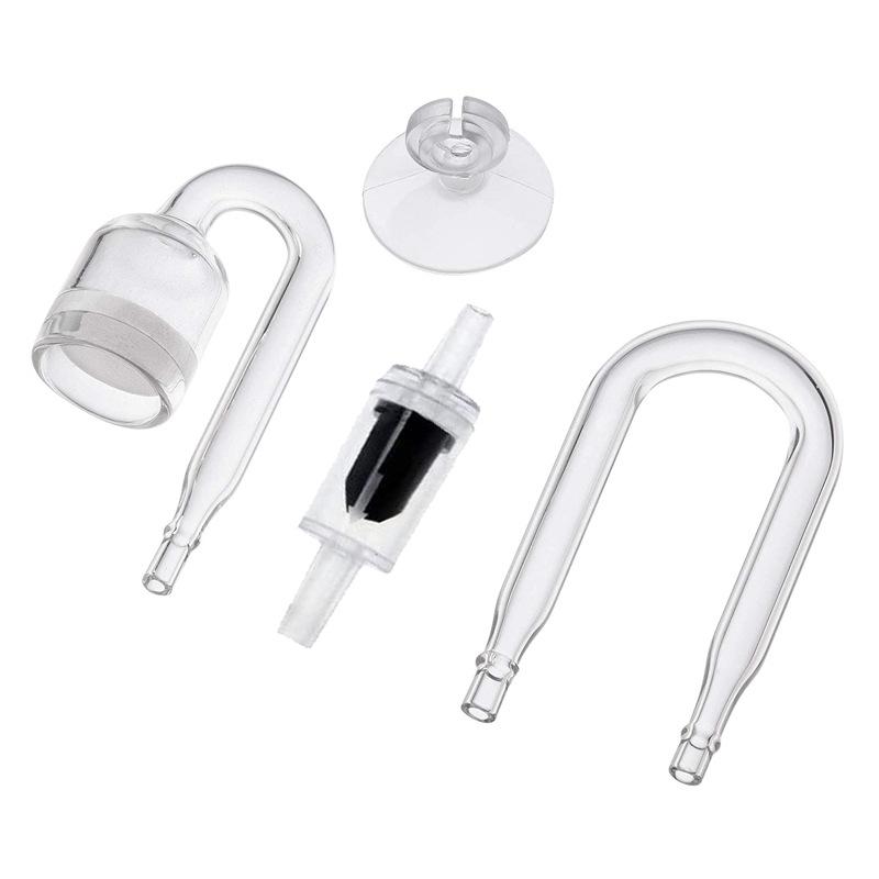 4 в 1 U-образные трубки для аквариума, присоски, диффузоры CO2, обратный клапан, реактор-регулятор углекислого газа, распылитель для живых растений в аквариуме