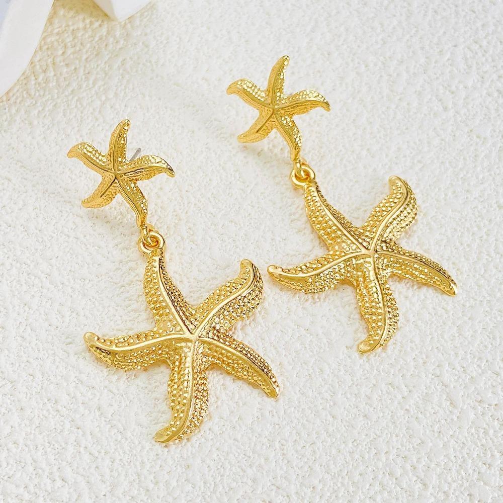 Bohemian Starfish Dangle Earrings Golden Starfish Drop Earrings Starfish Stud Earrings Lady/Gifts