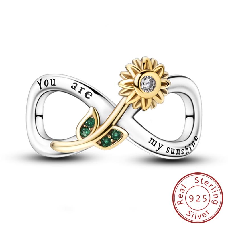 Оригинальные Шармы Бусины Медь Золотой Бант Леопард Кошка Собака Подсолнух Бусины Подходят для Подвески Браслет Женские Ювелирные Изделия Подарок