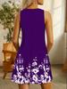 Европейское и американское женское элегантное платье-миди без рукавов с цветочным принтом, доступны большие размеры