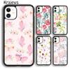 Krajews КОЛЛЕКЦИЯ ЦВЕТОЧНОГО УЗОРА С БАБОЧКАМИ Чехол для телефона Для iPhone 14 5 SE 6 7 8 plus XR XS 11 12 13 pro max Galaxy S21 S22