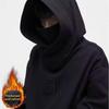 Толстовка с капюшоном Heavyweight Ninja Society Horror с высоким воротником: Мужской/женский свитер на бархатной подкладке для осени и зимы