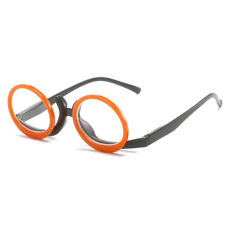 HS2145UP Unisex Readers Eyeglasses 90 Rotating Lens Light Blue/Blue/Red Walking Glasses PC Temples Presbyopia Reading Glasses