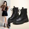 2024New Women's Boots Fashion Outdoor Casual Leather Boot Winter Plush Warm Cotton Boots for Womon Zipper Ankle Boot Botas Mujer