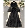 Accessible Luxury Lace Dress Niche Style Bell Sleeve Sequin